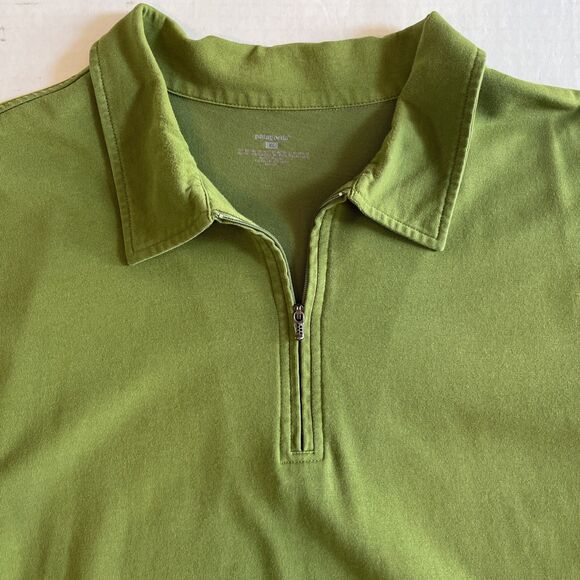 Patagonia Polo Shirt Men’s XL Green 1/4 Zip Organic Cotton Poly Stretch Golf - Picture 4 of 8